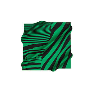 Green and Black Striped Silk Square Scarf - Product Image 1