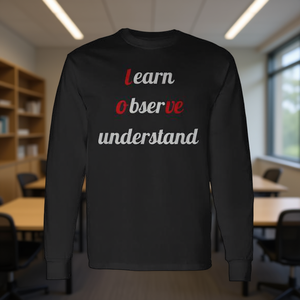 Camiseta de Manga Larga LOVE, Aprende, Observa, Entiende, Camiseta Promocional Premium - Product Image 3