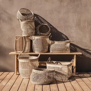 Wholesale Set 3 of Round Handmade Woven Wicker Seagrass <b>Storage</b> <b>Basket</b> Decorative <b>Basket</b> - Product Image 6