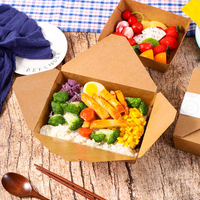 Caja de Papel para Alimentos, Autoarmable, para Llevar, con Logotipo Personalizado Impreso, Desechable y Ecológica