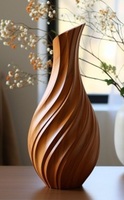Pot de fleurs hydroponique vertical en bois rustique avec design écologique pour l'affichage de plantes d'intérieur à la maison, style classique fait main