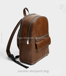 Mochila clásica de cuero curtido vegetal hecha a mano, bolsa de negocios segura y espaciosa, precio al por mayor directo de fábrica a la moda a granel - Product Image 6