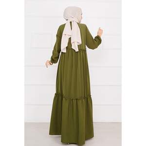 Khaki Elastic Sleeve Drawstring Hijab <b>Abaya</b> Durable Neckerchief - Product Image 6