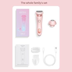 Tondeuse électrique 2-en-1 étanche à double tête pour femme, kit de toilettage corporel et pour le maillot de bain - Product Image 1