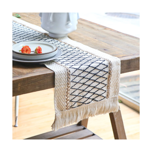 Blue 96 Inch GOTS Certified 100% Cotton Embroidered Shabby Chic Table <b>Runner</b> Nature-Friendly <b>Washable</b> For Warm Atmosphere - Product Image 2