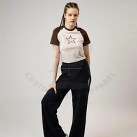 Tops Cortos Formales de Verano 2025, Estilo Vintage, Corte Ajustado, para Mujer, Impresión Personalizada, 100% Algodón, Decoración con Botones y Diamantes, Ecológicos