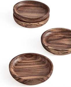 Wooden <b>Coasters</b> for Drinks - Natural Acacia <b>Wood</b> Drink <b>Coaster</b> Set for Drinking Glasses Tabletop Protection for Any Table Type - Product Image 6