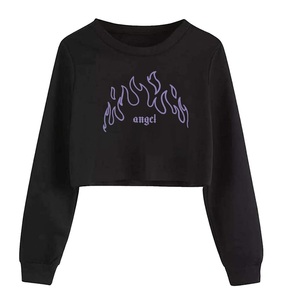 เสื้อยืดครอปท็อปใส่สบายแขนยาวสำหรับผู้หญิงพิมพ์ลายหน้าอกออกแบบได้ตามต้องการ - Product Image 1