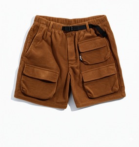ผู้ผลิตเสื้อผ้าเวียดนาม รับผลิตแบบ OEM/ODM กางเกงขาสั้นผ้าลูกฟูกสำหรับผู้หญิง ทรงขากว้าง ความยาวระดับเข่า ระบายอากาศได้ดี ติดกระดุม  รับสั่งทำตามแบบ - Product Image 2