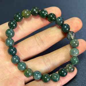 Pulsera de Ágata Musgosa, Pulsera de Piedras Naturales, Regalo Empresarial para el Día de la Madre y Año Nuevo - Product Image 4