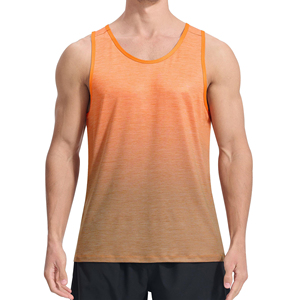 Vente en gros de débardeurs d'été décontractés pour hommes avec logo personnalisé en polyester imprimé de musculation et d'entraînement débardeur de course pour hommes - Product Image 1