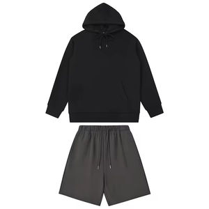 Customized Logo Sun Faded Men Hoodie And Short <b>Sets</b> Fashionable Vintage Hoodie Short <b>Sets</b> 100% Cotton Hoodie and Shorts <b>Set</b> - Product Image 6