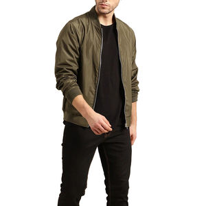 Blouson bomber à capuche surdimensionné pour homme, fabriqué sur mesure, tissu en toile, faible MOQ, service OEM, conception de logo frontal, style streetwear, prix bas - Product Image 1