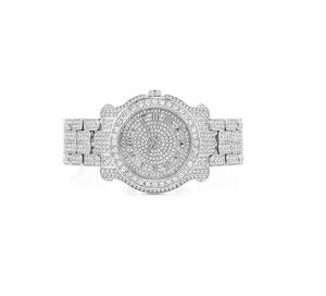 Reloj de Lujo con Diamantes Moissanite, Correa de Cuero, Resistente al Agua, Movimiento de Cuarzo de Alta Calidad, Totalmente Cubierto de Diamantes, para el Mercado de Joyería - Product Image 2