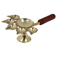 Nitya Udipi Diya verre borosilicate laiton Table Diya lampe à huile avec couvercle en verre lanterne Diya Puja Home Decor et Diwali 5.5 pouces