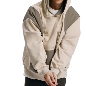 Sweat à capuche pour homme personnalisé en polaire non doublé, épais, à épaules tombantes, manches longues, uni, zippé, coupe classique, hiver, avec cordon de serrage - Product Image 3