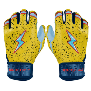 BRUCE <b>BOLT</b> Original Series Short Cuff Batting Gloves - Yellow Color Guantes De Bateo De Beisbol - Product Image 1