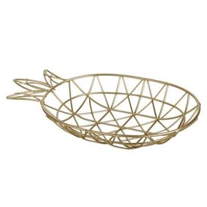 Pineapple Designer Gold Color Metal Fruits Basket and Bucket Contemporary Modern Tabletop Kitchen Accessories Fruits Basket - Product Image 1