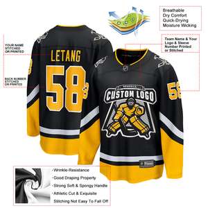 2024 nueva camiseta de Hockey Retro cosida con estampado 3D clásica auténtica camiseta de Hockey para hombre uniforme de Hockey sobre hielo de manga larga - Product Image 2