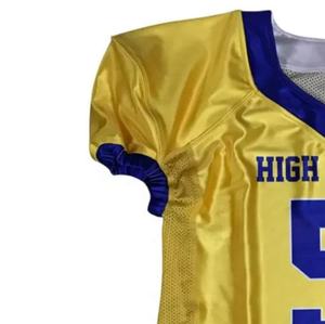 OEM personalizado de los hombres de fútbol americano uniforme bordado Spandex poliéster Jersey transpirable impreso Tops tamaños personalizados - Product Image 6