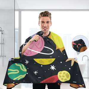 Meilleures capes de cou élastiques confortables Logo personnalisable Matériau en soie imperméable Barber Halloween Barber Capes - Product Image 5