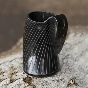 Taza de cuerno de vaca natural para cerveza, cerveza e hidromiel, bebida medieval ecológica - Product Image 5