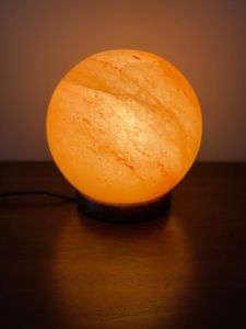 Himalayan Salt Sphere Bowl <b>Lamp</b> Hand-Carved Artisan Crystal with Warm Glow for Elegant Home Styling and Relaxing <b>Love</b> Decor - Product Image 6
