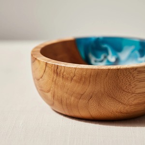 Bol à salade en résine époxy polie, artisanal, classique, écologique, vaisselle, vaisselle de table, meilleur prix - Product Image 1
