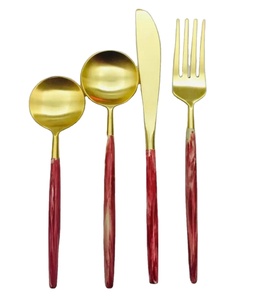 Juego de cuchillo pulido con espejo de acero inoxidable 304 de estilo portugués, tenedor y cuchara, juego de vajilla para comer en la cocina del hogar, Apto para lavavajillas - Product Image 1