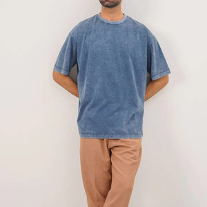 Vintage Acid Wash T-shirt Wholesale Men's 100% Cotton Vintage Acid Wash <b>Tshirt</b> Blank Oversized O Neck Quick Dry <b>Tshirts</b> - Product Image 5