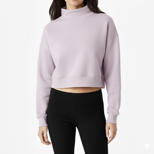 Haut long ample à col montant en tricot pour femme de haute qualité, en tissu respirant, idéal pour l'automne et l'hiver - Product Image 1