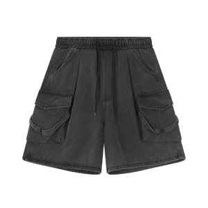 New Washed Cotton Distressed Embroidery <b>Men</b> <b>Jean</b> Shorts Custom logo Printing Oversize Loose Denim Shorts Baggy Jorts <b>for</b> <b>Men</b> - Product Image 3