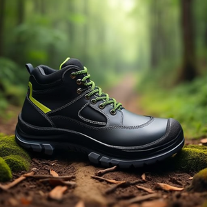 Bottes de sécurité en cuir tibétaines S3 EN20345 Taille 45 Noir/Vert néon - Pour le travail et les activités de plein air Produit Remisberg - Product Image 3