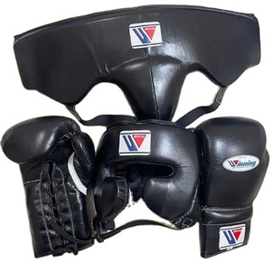 Equipo de Boxeo Profesional de Cuero Negro con Logotipo Personalizado, Modelo Nuevo 2025, Guantes de Boxeo para Sparring, Protector de Cabeza e Ingle - Product Image 1