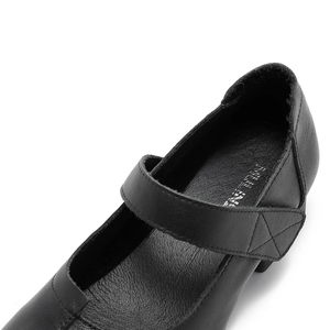 <span class=keywords><strong>Eleganti</strong></span> <span class=keywords><strong>Scarpe</strong></span> Casual da Donna in Vera Pelle Nera Stile Mary Jane con Tacco Basso, Suola Morbida e Traspirante, Comode per l'Uso Quotidiano - Product Image 3