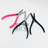 HOOPER and COMPANY Pince à kératine en acier inoxydable pour extensions capillaires, manche blanc, dissolvant de kératine, logo personnalisé, usage professionnel en salon
