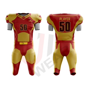 ชุดยูนิฟอร์มอเมริกันฟุตบอลไซส์ XL ขายดีที่สุด คุณภาพสูง พิมพ์ลายด้วยความร้อน ระบายอากาศได้ดี ชุดใหญ่พิเศษ ผลิตจากโพลีเอสเตอร์ 100% - Product Image 1