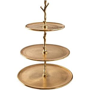Royal Look 2 Tier Aluminum Round <b>Cake</b> <b>Stand</b> With Base Gold Plated for Birthday Party Tabletop Decorative <b>Cake</b> <b>Stands</b> - Product Image 3