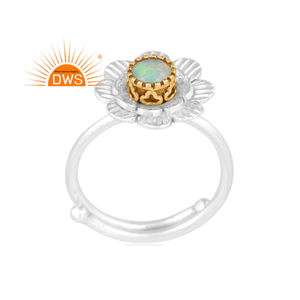 Nueva llegada fina plata esterlina Natural ópalo etíope piedra preciosa anillo apilable fabricante de joyería personalizada - Product Image 1