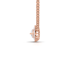 IGI Certified Lab Grown Diamond Marquise Cut Halo Pendant in 14K White / Yellow & Rose Gold Luxury Cluster Design - Product Image 2