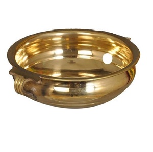 Deluxe Quality <b>Large</b> Size Solid Brass Flower Urli Good Design Round Shape <b>Gold</b> Polished Brass Urli in India - Product Image 4