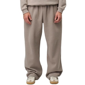 Pantalones de chándal informales de pierna ancha rectos ligeros de gran tamaño en blanco para hombre, pantalones de chándal de felpa francesa personalizados ecológicos 2026 - Product Image 1