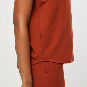 Ensembles de gommage pour infirmière à col en V confortable pour femmes Spandex pantalon droit ajusté élastique vente en gros avec logo de couleur personnalisé - Product Image 2