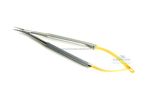 7 Inch (18cm) Gold Spring Handle Needle Holder with Manual Power Source Stainless Steel Material CVD Tips W/o Lock - Product Image 5