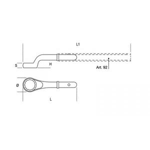 ประแจแหวนออฟเซ็ตทนทานเครื่องมือประแจพรีเมียมรุ่นเบต้า - Product Image 2