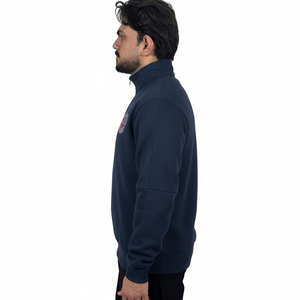 เสื้อสเวตเชิ้ตผู้ชายคุณภาพสูง ซิป ¼  ผ้าเฟรนช์เทอร์รี่ ย้อมสีพื้น 100% ผ้าฝ้าย ซับในระบายอากาศ ขายส่งเสื้อสเวตเชิ้ตพื้นฐาน - Product Image 3