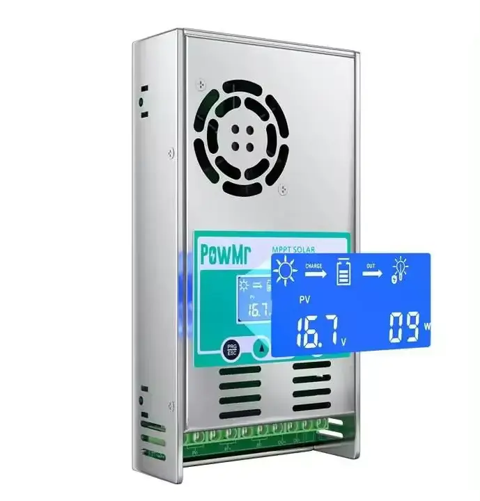 PowMr 12v/24v/36v/48v MPPT 60A 태양 전지 컨트롤러 160V 최대 PV LED 디스플레이 LCD 태양 광 조절기 12v/24v 시스템 Volta