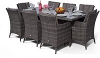 Nouvelle collection de meubles d'extérieur en rotin, ensemble de table à manger en rotin 9 pièces pour patio, hôtel et bureau à domicile, anti-UV, moderne, noir
