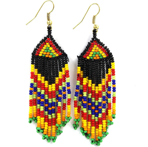 Pendientes de gota de cuentas de semillas hechos a mano para mujer pendientes de gota de cuentas bohemias personalizados con aceptar pendientes de diseño personalizado - Product Image 3