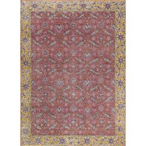 Erbe Hand Knotted <b>Wool</b> Rugs Red & Orange Floral & Abstract Patterns Big Rectangle Size for Teen Living Room & Bedroom-SPR-7142 - Product Image 1